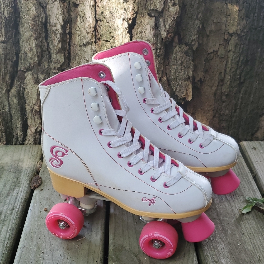 White and Pink Roller Skates
